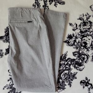 Calvin Klein Black and White Striped Pull On Trousers